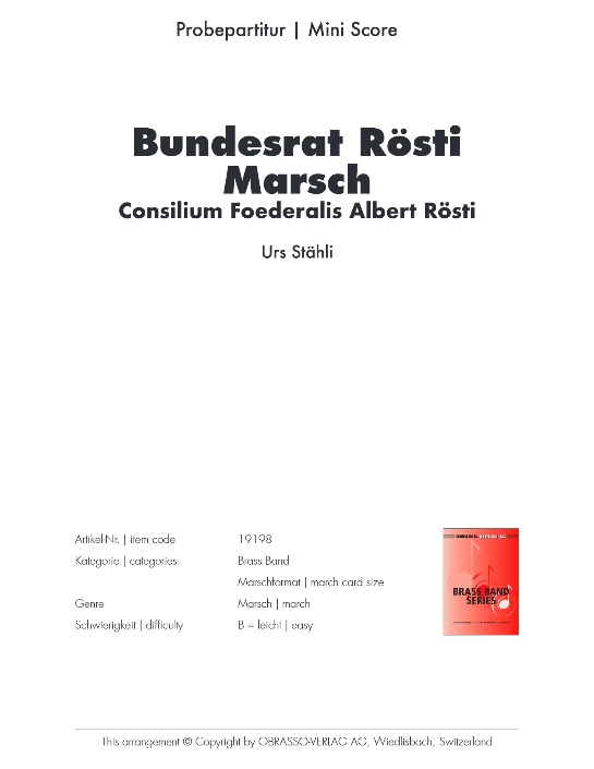 Bundesrat R�sti Marsch (Consilium Foederalis Albert R�sti) - hier klicken
