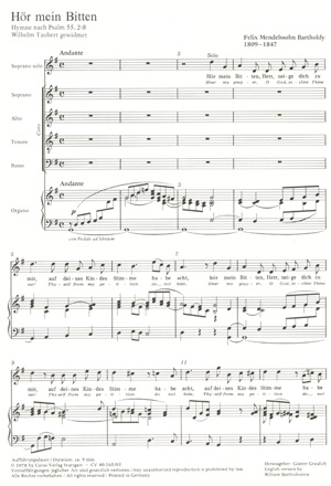 Mendelssohn: H�r mein Bitten (2 Fassungen) - hier klicken