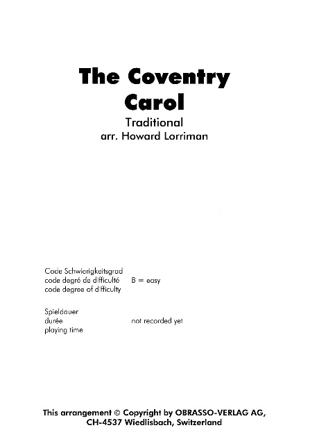 Coventry Carol, The - hier klicken