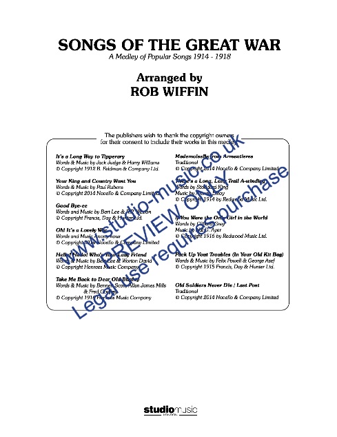 Songs Of The Great War - hier klicken