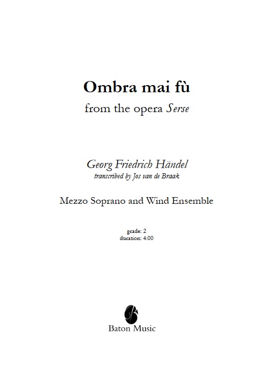 Ombra mai f� (from the Opera Serse) - hier klicken