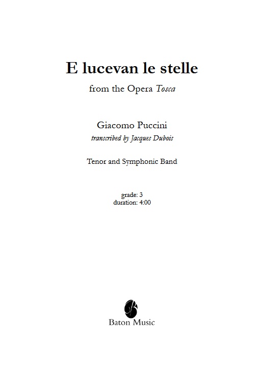 E lucevan le stelle (from the Opera 'Tosca') - hier klicken