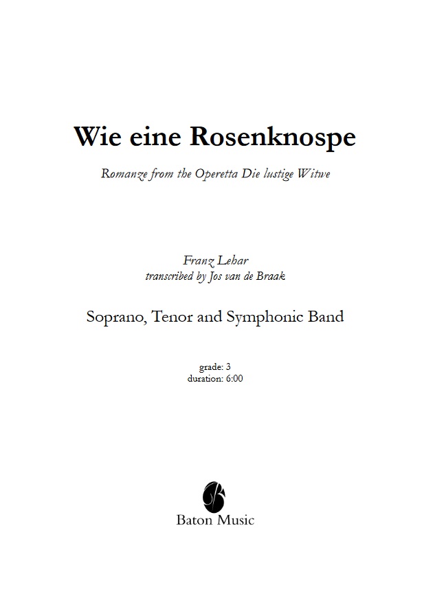 Wie eine Rosenknospe (Romanze from 'Die lustige Witwe') - hier klicken