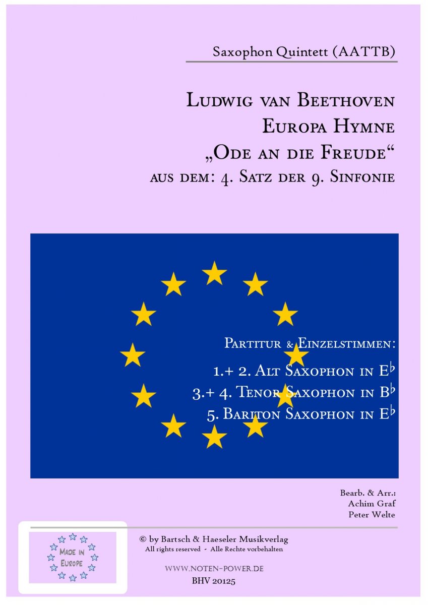 Europa Hymne („Ode an die Freude“) - hier klicken