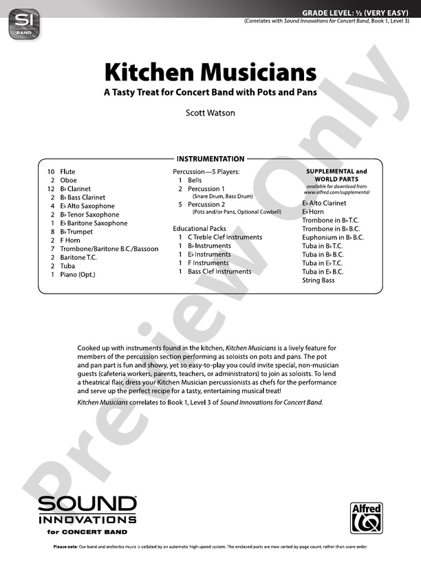 Kitchen Musicians (A Tasty Treat for Concert Band with Pots and Pans) - hier klicken