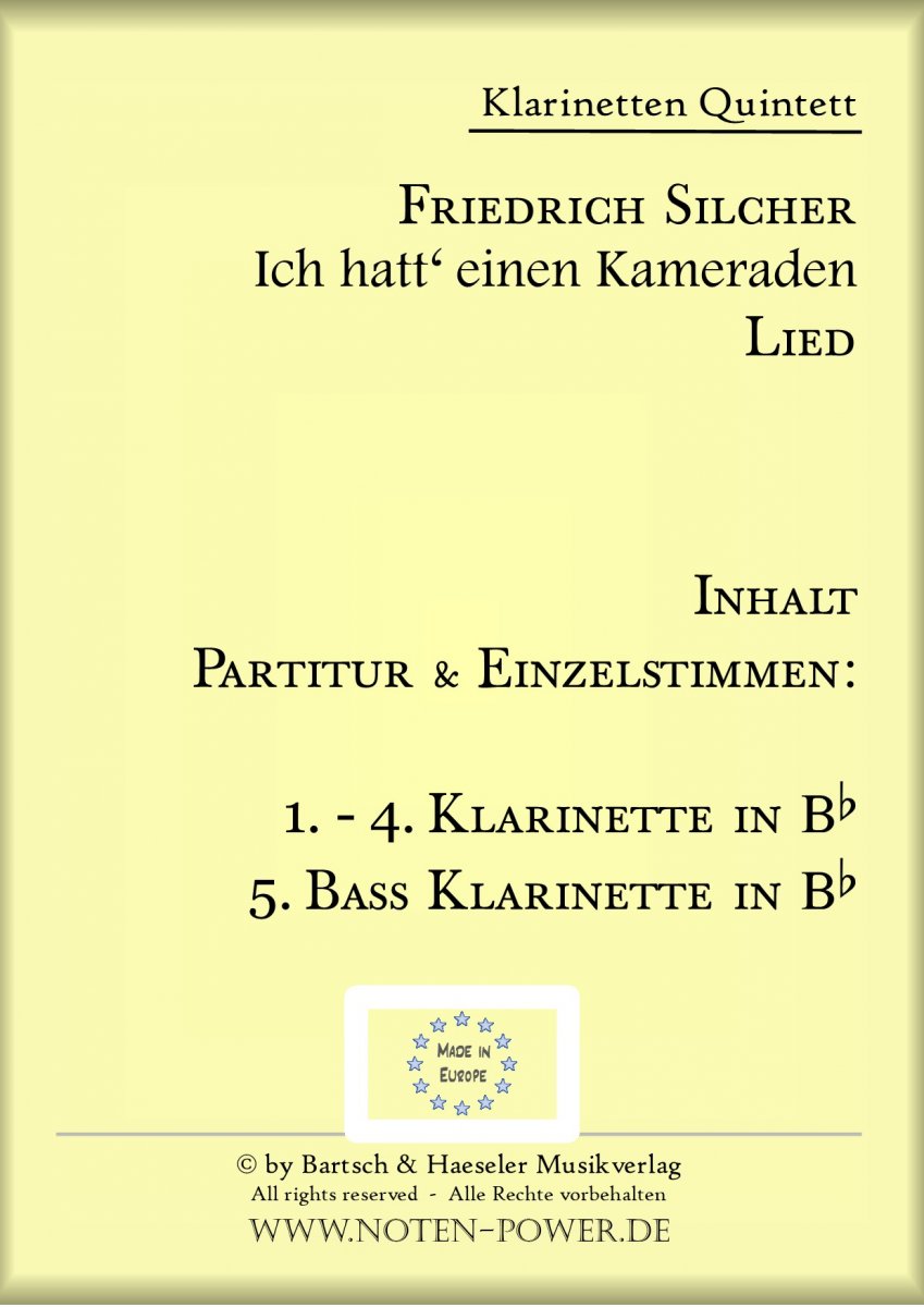 Ich hatt' einen Kameraden (Klarinettenquintett) - hier klicken Ich hatt' einen Kameraden (Klarinettenquintett) - hier klicken