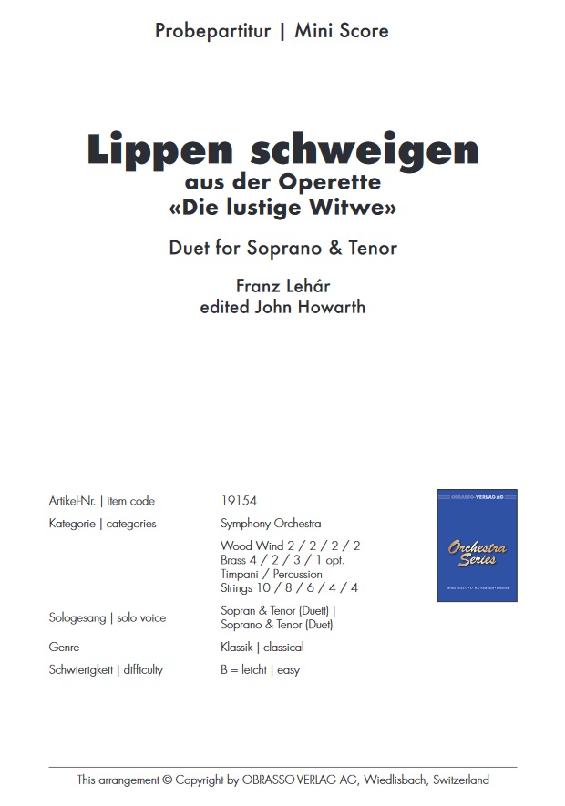 Lippen schweigen (aus 'Die lustige Witwe') - hier klicken