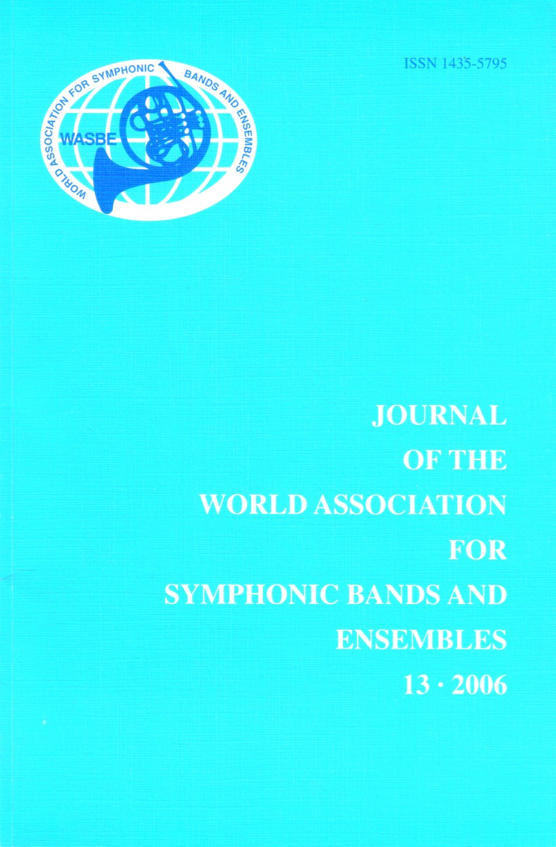 Journal of the World Association for Symphonic Bands and Ensembles #13 (2006) - hier klicken