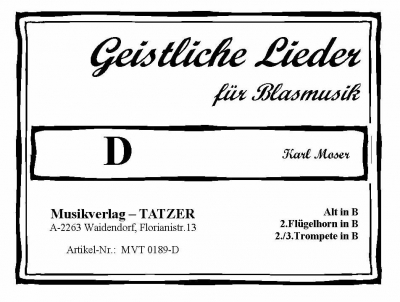 Geistliche Lieder für Blasmusik, Heft D - hier klicken