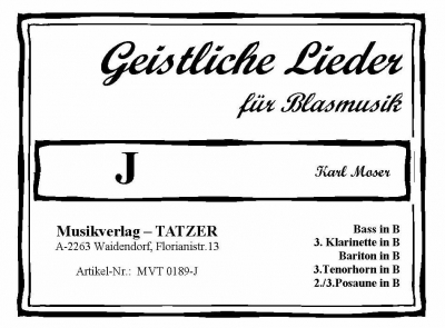 Geistliche Lieder für Blasmusik, Heft J - hier klicken